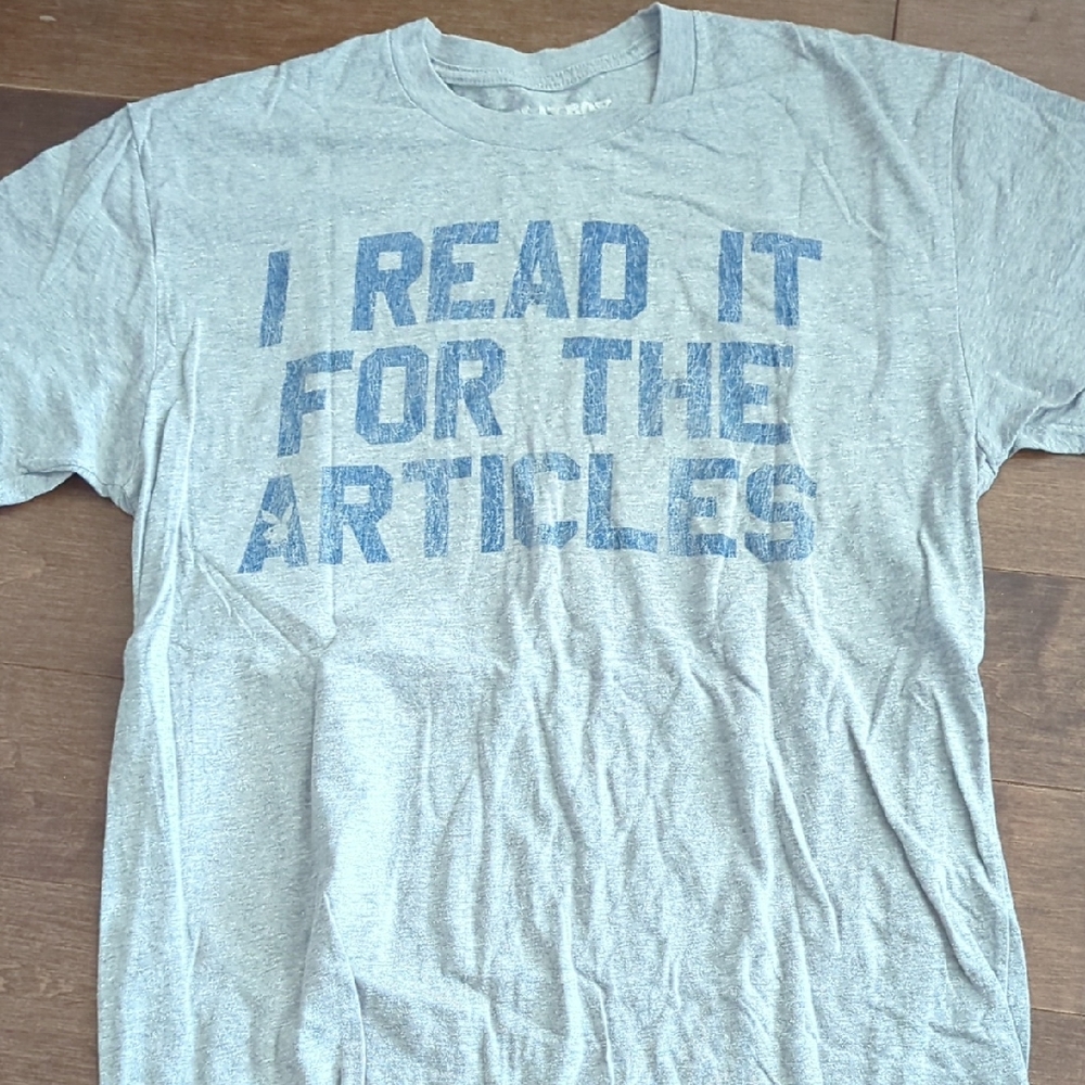 PLAYBOY Gray Tee with Blue Text
